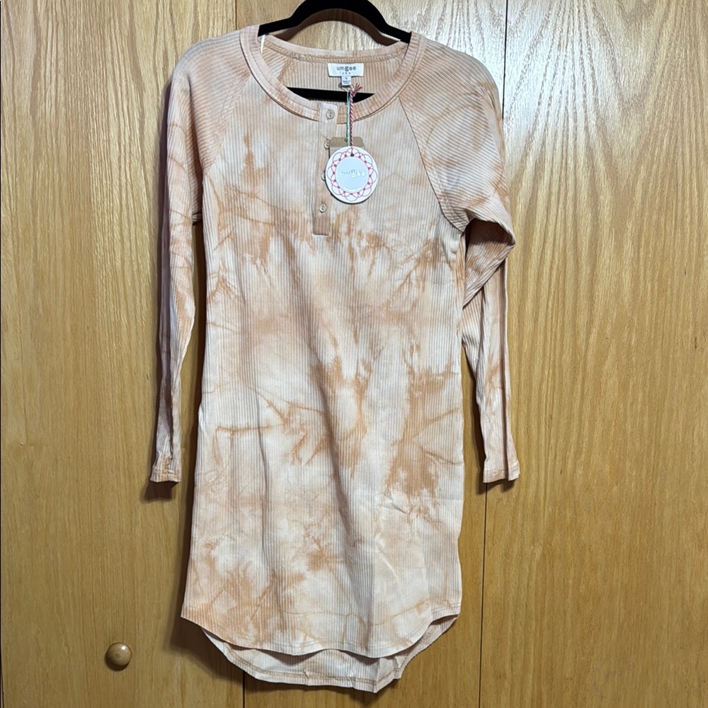 Umgee Beige Button-Up Dress
